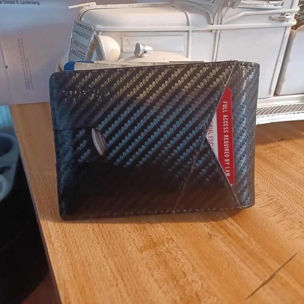 Men - with Money Clip Slim Leather Slots Credit Card Holder RFID